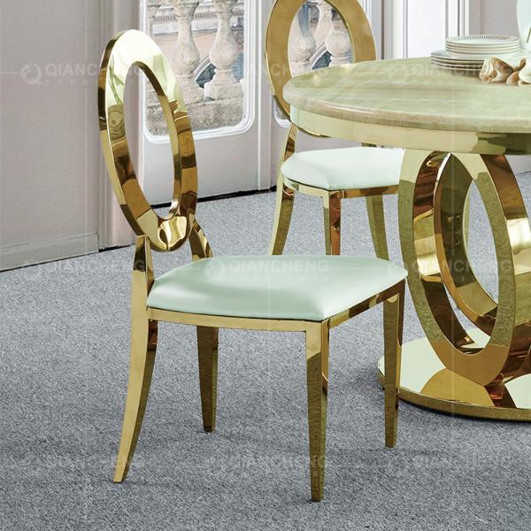 Stackable 47x59x94cm Hotel Banquet Chairs Stainless Steel Wedding Chairs