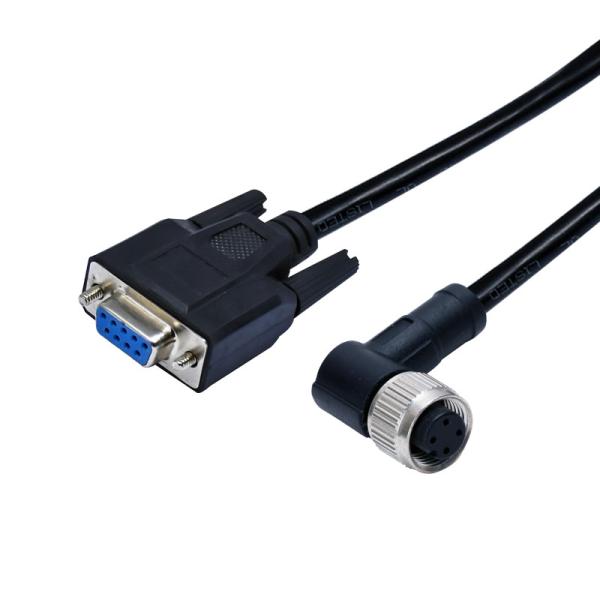Female M12 Waterproof Connector D Sub To M12 A Code 5pin Connector For Automotive