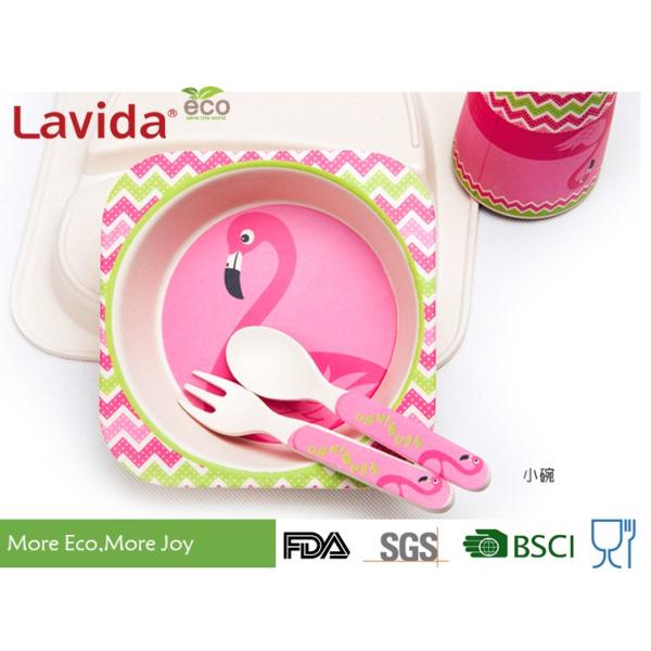 Food Grade Bamboo Childrens Dinner Set BPA Free 5 Pieces Free Heavy Metals