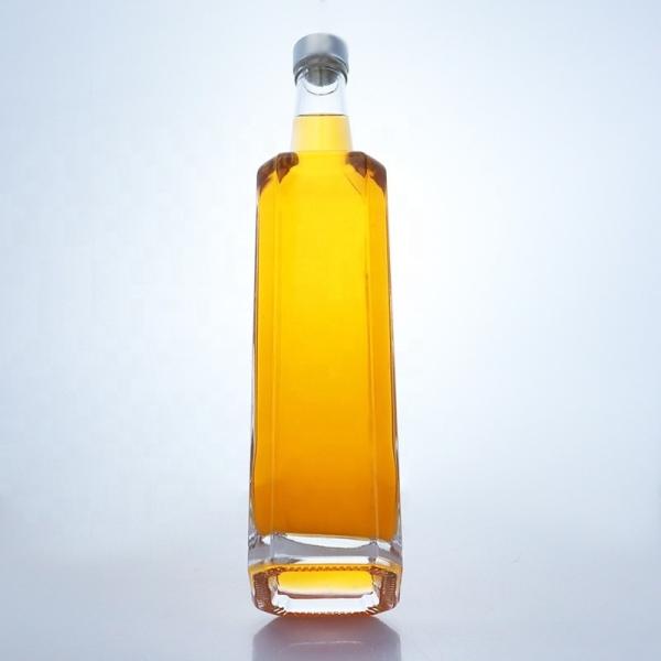 500ml 750ml Square Whiskey Vodka Bottles for Screw Top Tequila Glass Liquor Bottles