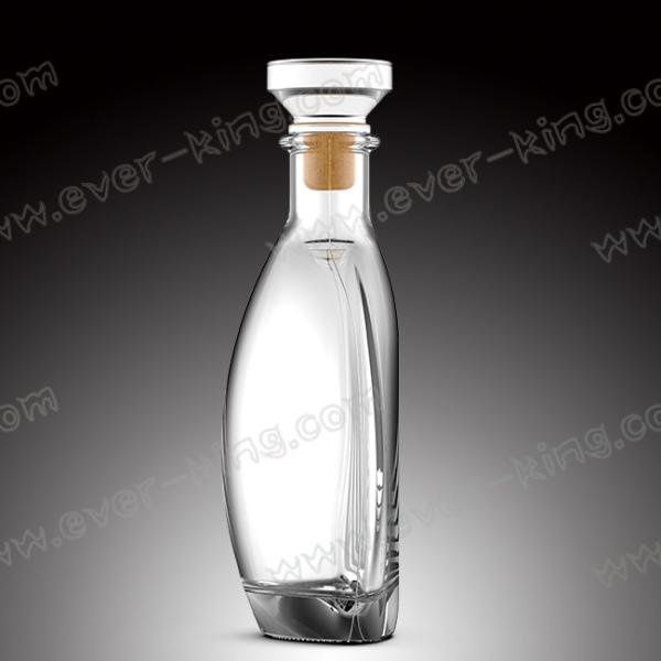Crystal White Flint Glass Brandy Bottle 700ml With Glass Cap