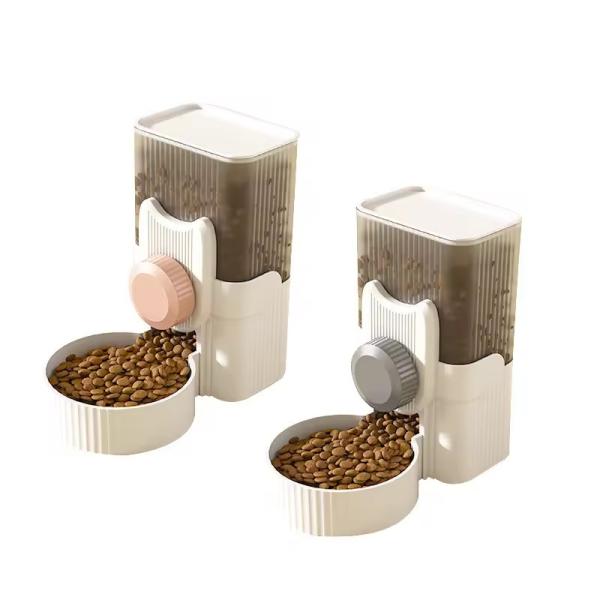 Cage Hanging Pet Feeder Plastic Hanging Water Dispenser Double Bowl For Cat And Dog