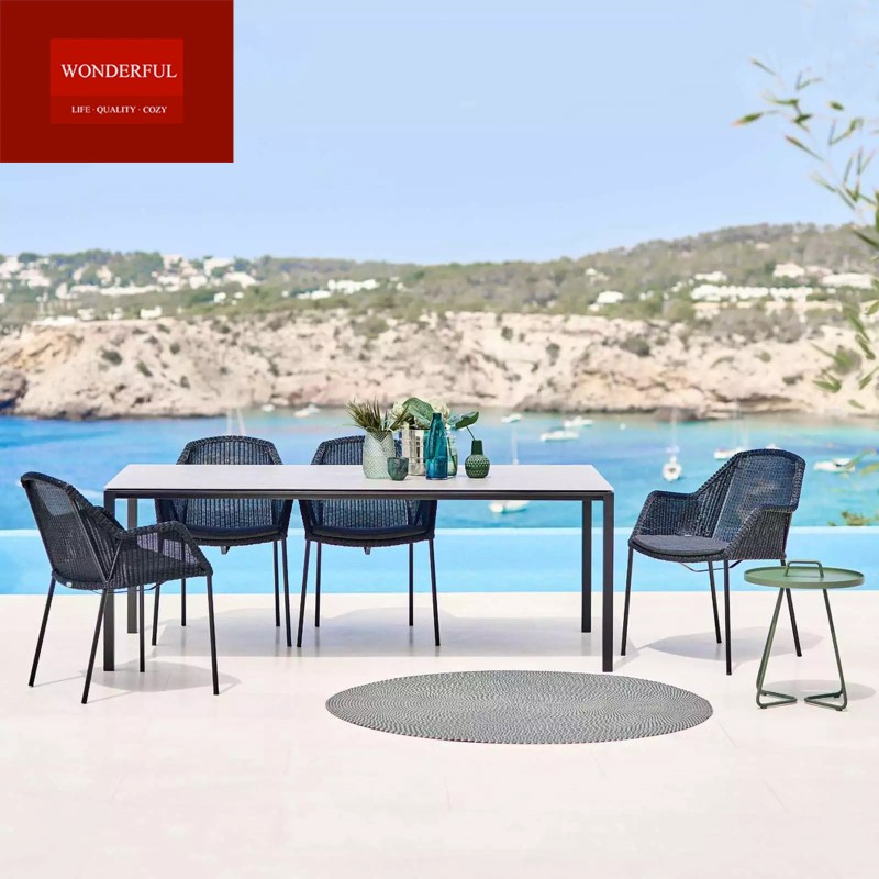 Outdoor Furniture Garden Modern Rattan Dining Chair with Foldable Design and Mail Packing
