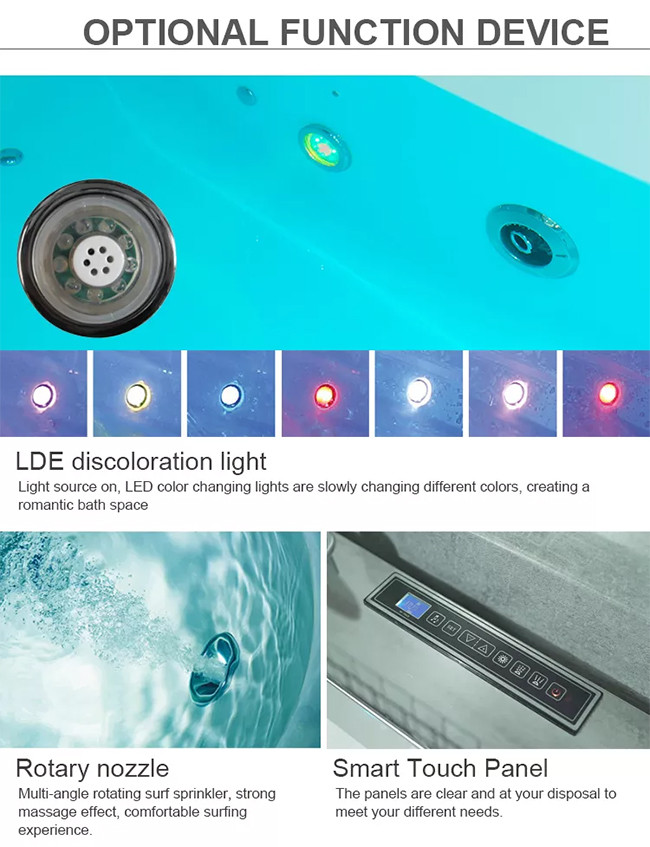 Материал Eco Freestanding человека ванны 1 джакузи гидромассажного дружелюбный