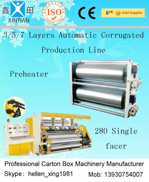 High Speed 3 / 5 / 7 Ply Corrugated Carton Packing Machine With Steam Heating System