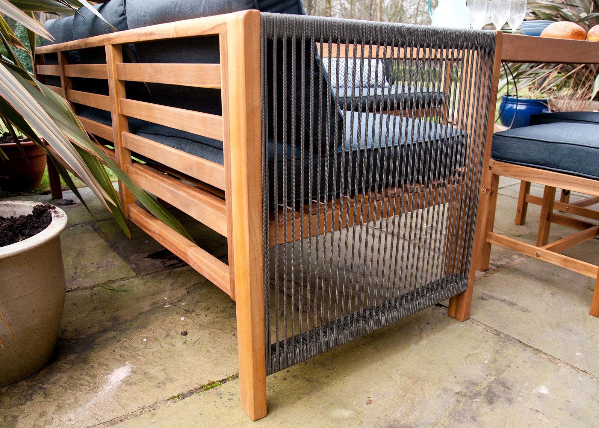 Outdoor Dining Set featuring Solid Wood Corner Sofa and 3 Seater Bench for Relaxing Meals