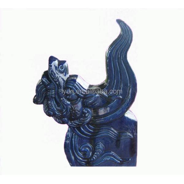 Chinese Cobalt Blue Ceramic Roofing Tiles With Traditional Chinese Pagoda Roof Design