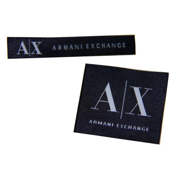 Custom Made Blue Embroidered Cotton Woven Labels For Clothing / Hats / Gloves