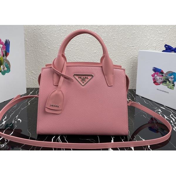 Apricot Adjustable Crossbody Saffiano Leather Handbag Square Shape