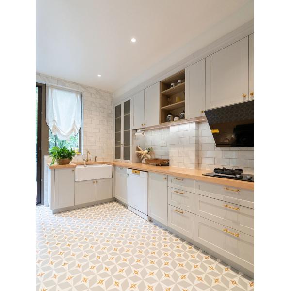 Chinese MDF Modern Flat Panel Melamine Wooden Kitchen Cabinet Furniture
