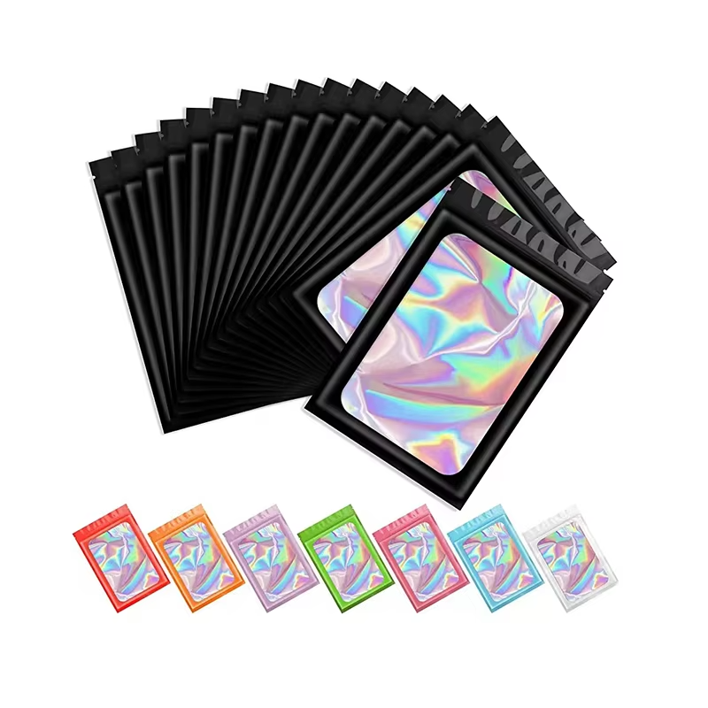 Custom Logo Resealable Smell Proof Aluminum Foil Edible Small Food Zip Lock Plastic Packaging Mylar Hologram Bags