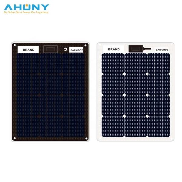 Black Off Grid Painéis Solares Monokristalinos Portáteis 55W 12V Para RV Barco da Marinha para estacionamento de carros