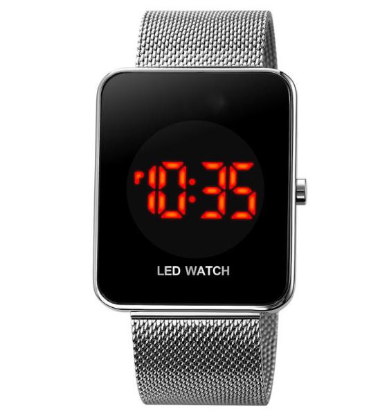 Led 1900 Fine Watches Zegarki Meskie Mens LED Wristband Sport Digital Watches Mesh Wristwatches