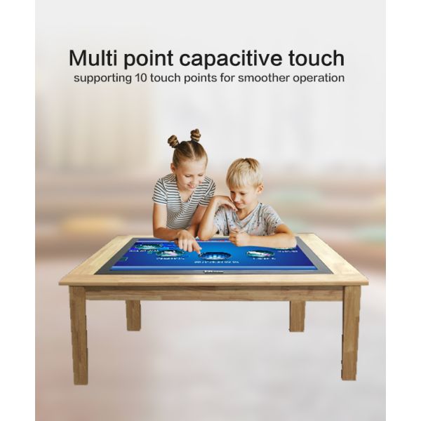 43 Inch Smart Wireless Charging Android System Smart Coffee Table Touch Screen with Cutsomized Color Bar LED Design