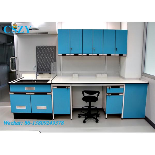 Modern Science Lab Benches Blue Strong With Steel And Wood Material