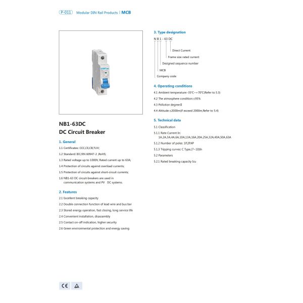 DIN Rail Mount Miniature Pv Dc Circuit Breaker 32a 1p 2p 4p 500v Photovoltaic Breaker
