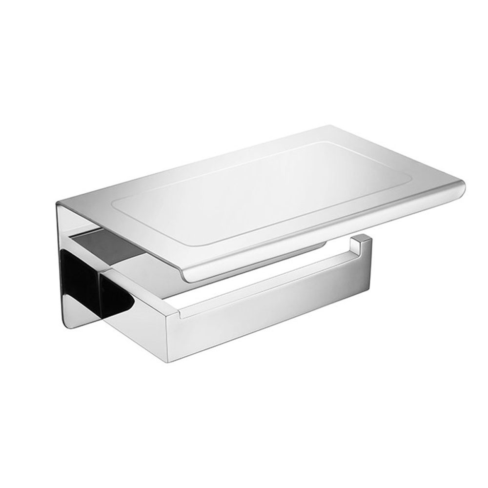 Oersitor Wall-Mounted Toilet Paper Holder Stainless Steel Black Chrome Gold Simple Elegant Bathroom Storage Organizer (Y95)