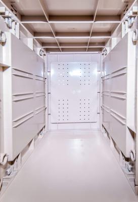 Token Operated Lockers 3 Comparts 1 Column , Red Storage Locker For Gym