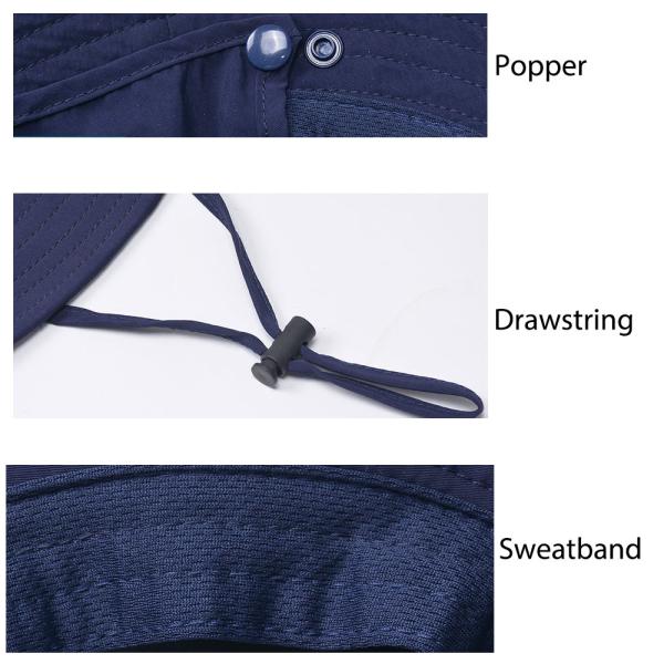 Outdoor Fisherman Bucket Hat Upf 50+ Uv Sun Protection With Removable Neck Flapface Cover