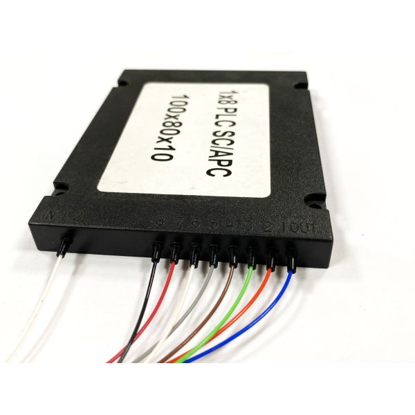 Fiber Optical Splitter 1x8 ABS G657A1 0.9MM Inlet and Outlet Cable with SC/APC for GPON/EPON Compatible 4G 3G 