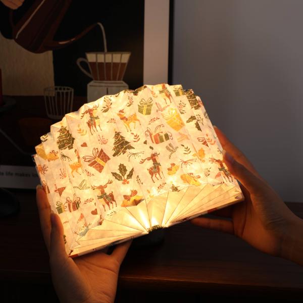 Creative Wood Paper Book Lamp Reading Lighting Christmas Decorations USB Charging
