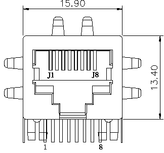 Único porto de LPJ0011CNL RJ45, cruz fêmea 13F-64ND2NL do Ethernet de Jack 10/100Mbps