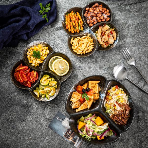 Savall Irregular Eclectic Black Porcelain Dinnerware For Caterers Canteens