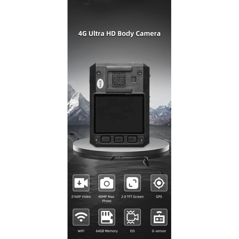 OEM/ODM Mini 4G Body Worn Camera Support Wifi and GPS with IR Night Vision IP65 Waterproof Body Camera for Security Guard