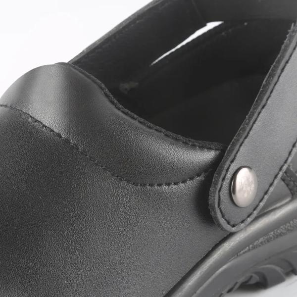 Action Leather Kitchen Safety Shoes Waterproof Steel Toe Slip Resistant Shoes Black
