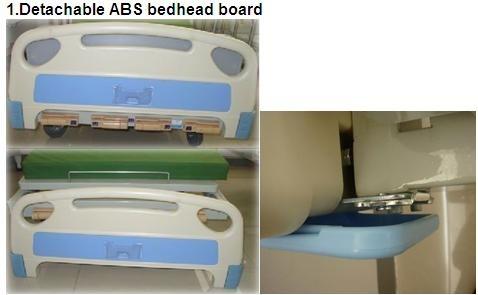 ABS Headboard Steel Medical Hospital Adjustable Beds , Manual Crank Bed (ALS-M503)