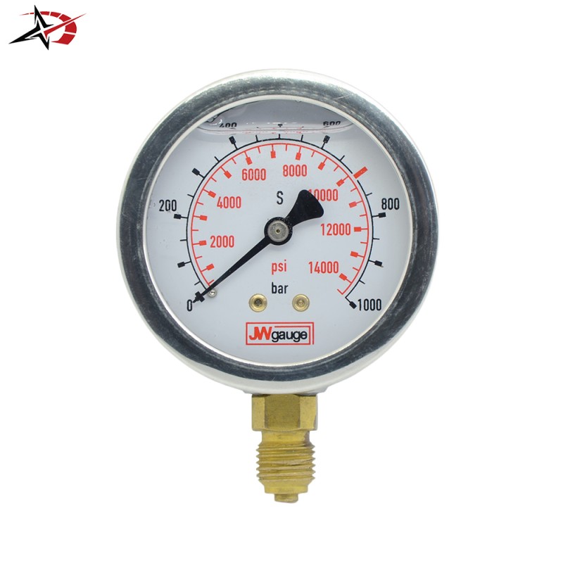 60mm Glycerin Filled Pressure Gauge 0-1000 Bar 14000 PSI High Pressure for Heavy