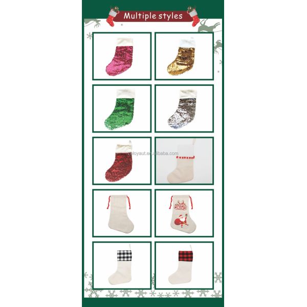 Sublimation Holiday Socks Blank for Christmas Gift Panel High Quality Cotton Socks for Children DIY Printed Customize Santa Sock