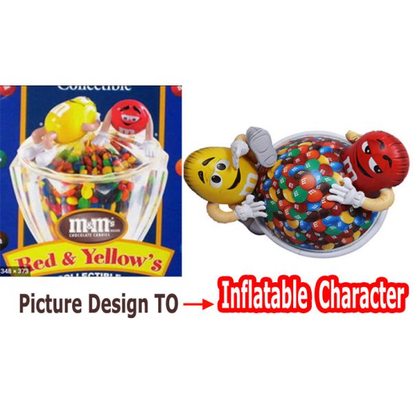 Inflatable Advertising Decoration - Giant Candy Bowl & Character Display for Store Promotion