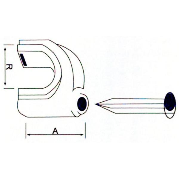 Wire Fastening  Round Nail Cable Clip PE and Steel Material White / Black