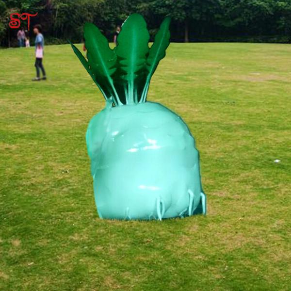 Salted Vegetable Green Large Outdoor Metal Sculpture Stainless Steel Statue Patio Yard Farm Ranch Decoration