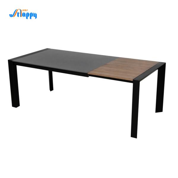 Largura 900 mm Mesas de jantar de extensão Tipo de derrubada com perna de ferro preto DT-981