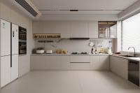 Armoires de cuisine en mélamine blanche imperméable à l'eau en contreplaqué pour hôtel
