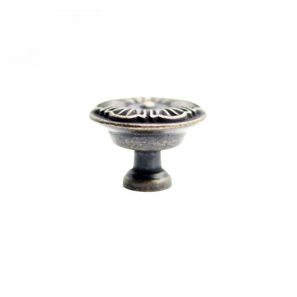 Trações dos botões do armário de cozinha do vintage, botões da gaveta da flor, botões do armário, punhos de bronze antigos da tração, porta bronzeada rústica