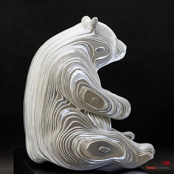 Custom Color Life-size Bronze Animal Sculpture Hand-forged Stainless Steel Panda Statues