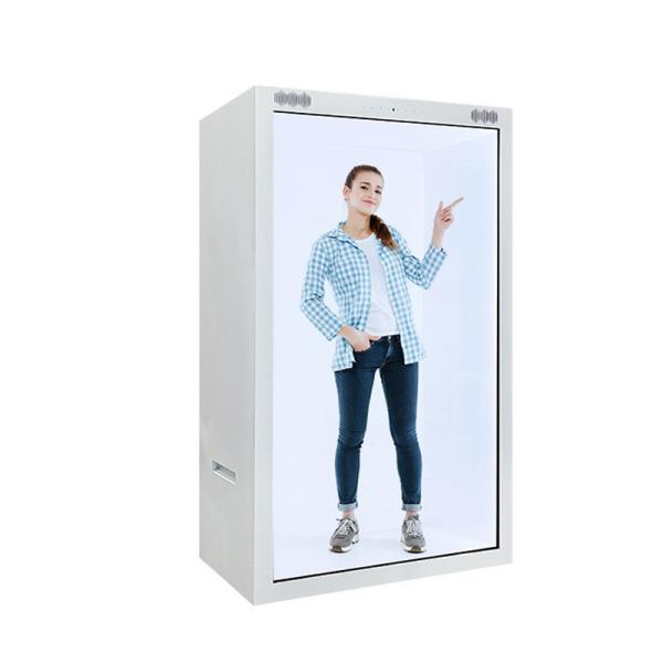 Pantalla de caja holográfica LCD transparente basada en Android con conectividad 4G para anuncios
