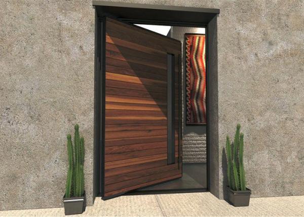 Contemporary Main Solid Wood Doors Customized Color Entry Door