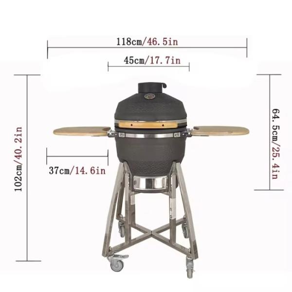 Outdoor BBQ 18 Inch Ceramic Grill For Grilling Chicken Fish And Meat