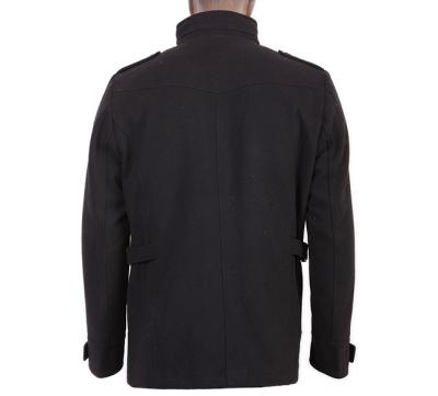 Bolsillos casuales, bilaterales del OEM, de moda de lujo y moda, capas de lana negras para los hombres