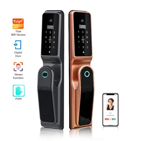 Sistema biométrico da entrada do acesso do fechamento de porta da rua da impressão digital com o teclado numérico do toque do dedo