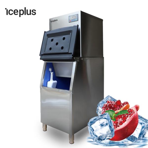 Supermarket Use Cube Ice Machine  Stainless Steel Cover Corrosion Resistant