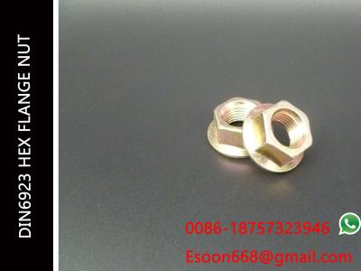 DIN6923 Flange nut DIN EN 1661 ISO 4161 Yellow Zinc Plated M3-m48 Size range Grade 4.8-12.8