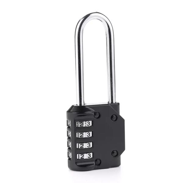 Locks Manufacturer 4 Digit Code Longe Shackle Zinc Alloy Lock Keyless Antitheft Password Combination Padlock