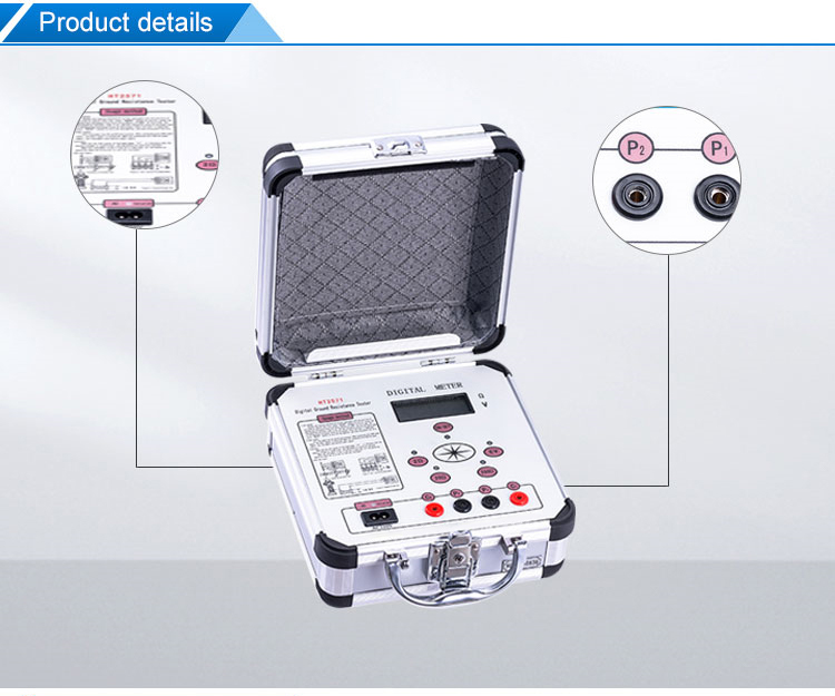 Portable Digital Grounding Resistance Tester with 0~200Ω Range and 2 Years Warranty