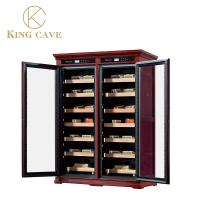Contrôle tactile en bois massif à double zone refroidisseur de vin électrique humidor de cigare