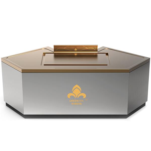 Tabla de cocina de teppanyaki de cobre en forma de arco - Tamaño personalizable y escape de humo